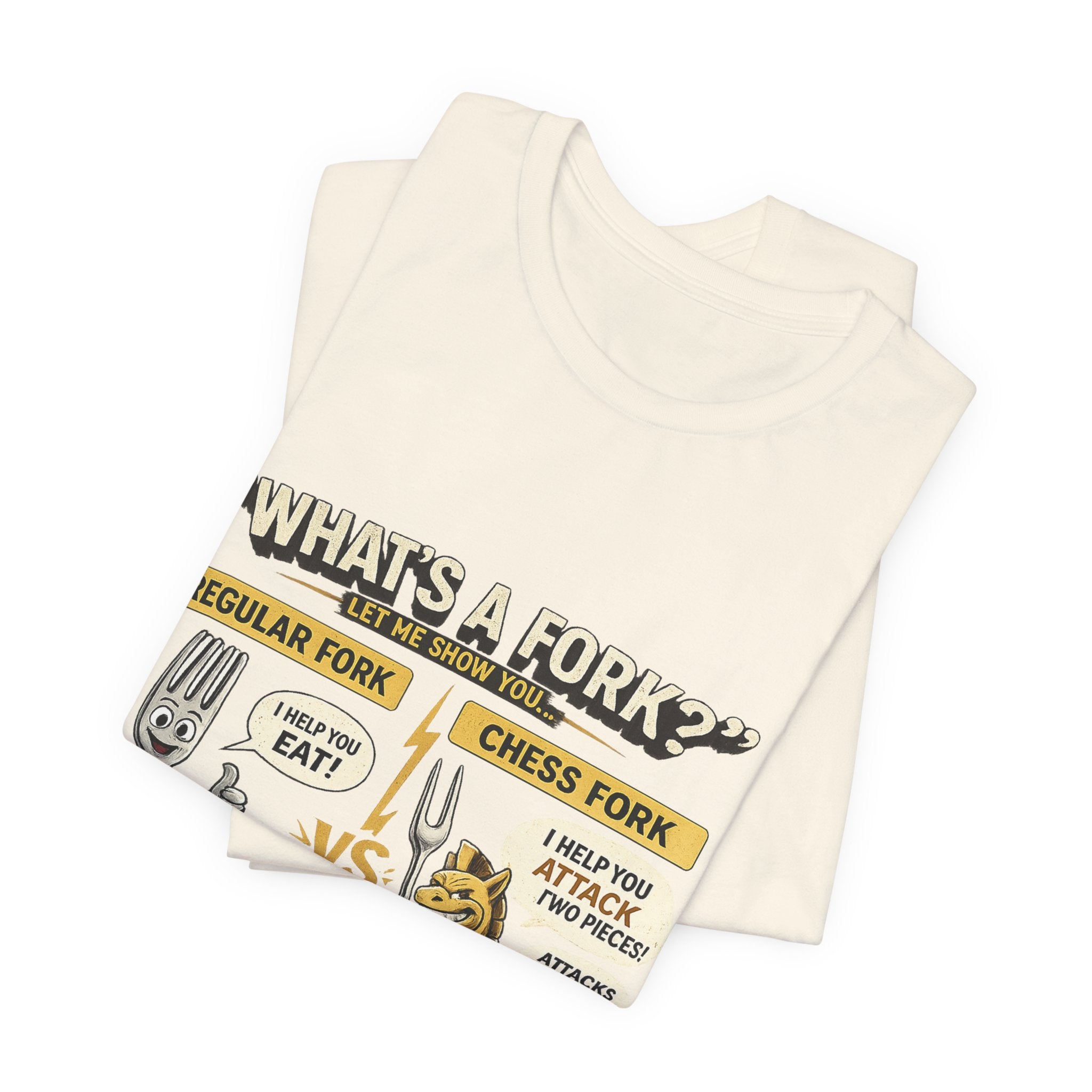 Funny 'What's a Fork?' T‑Shirt — Regular Fork vs Chess Fork Graphic Tee