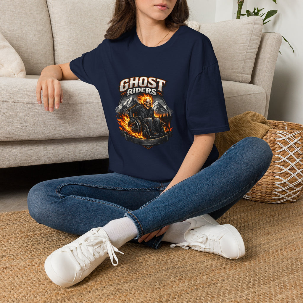 Ghost Riders T-Shirt — Fiery Motorcycle Skull Graphic Tee