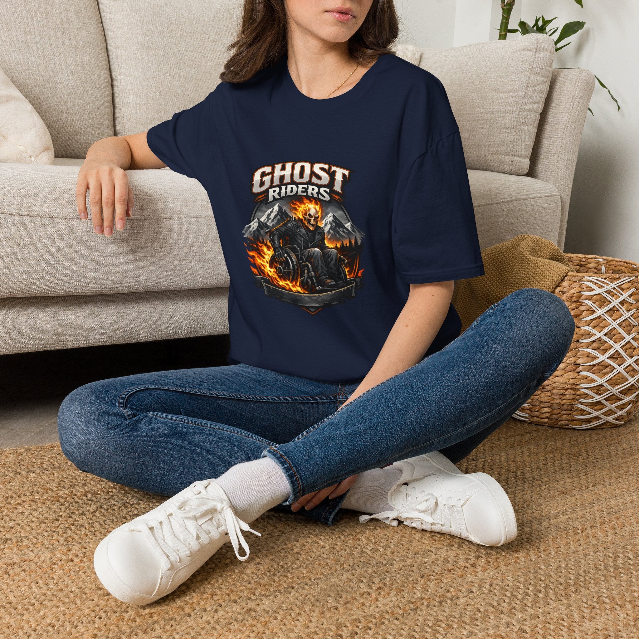 Ghost Riders T-Shirt — Fiery Motorcycle Skull Graphic Tee