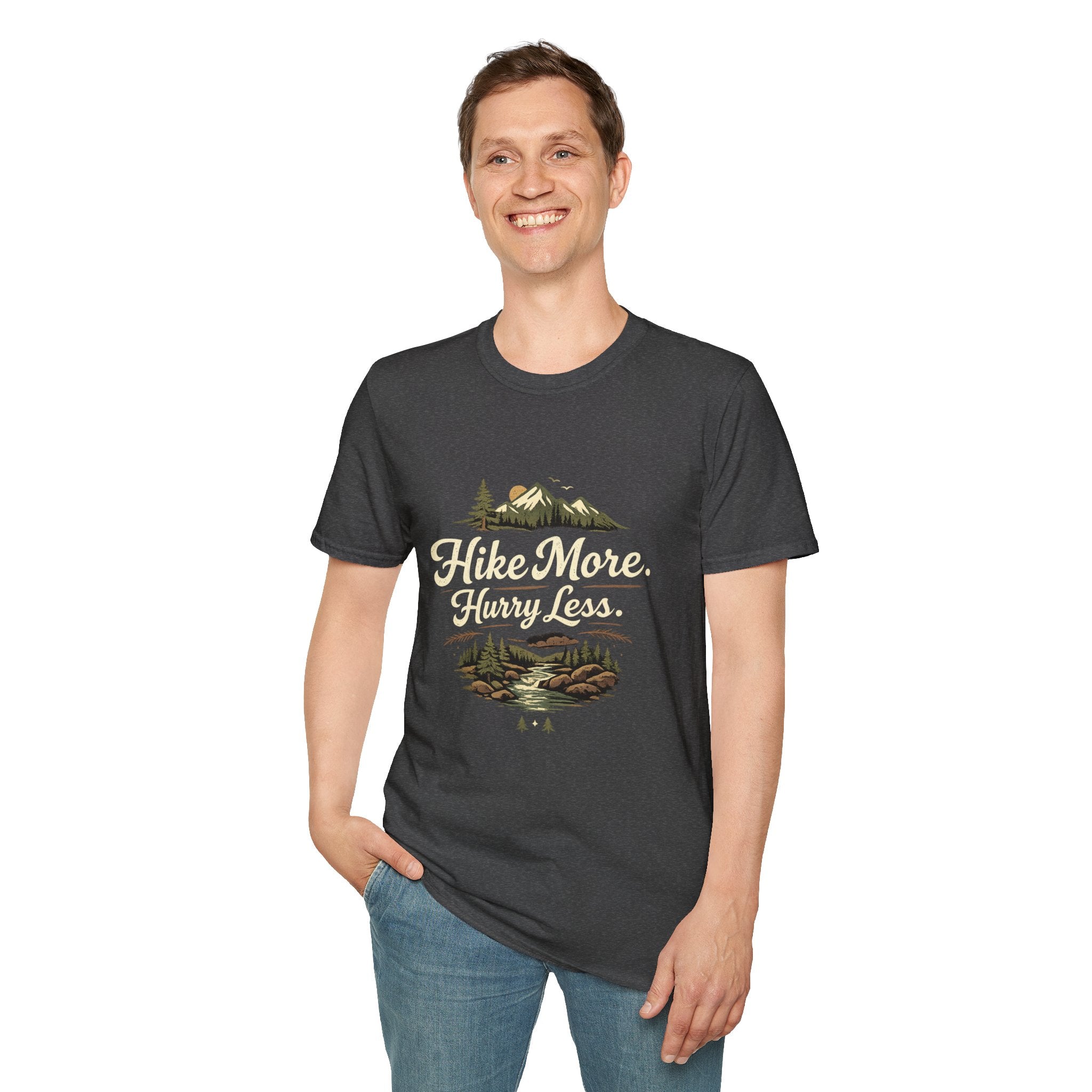 Hike More Hurry Less T-Shirt — Mountain Outdoors Hiking Tee