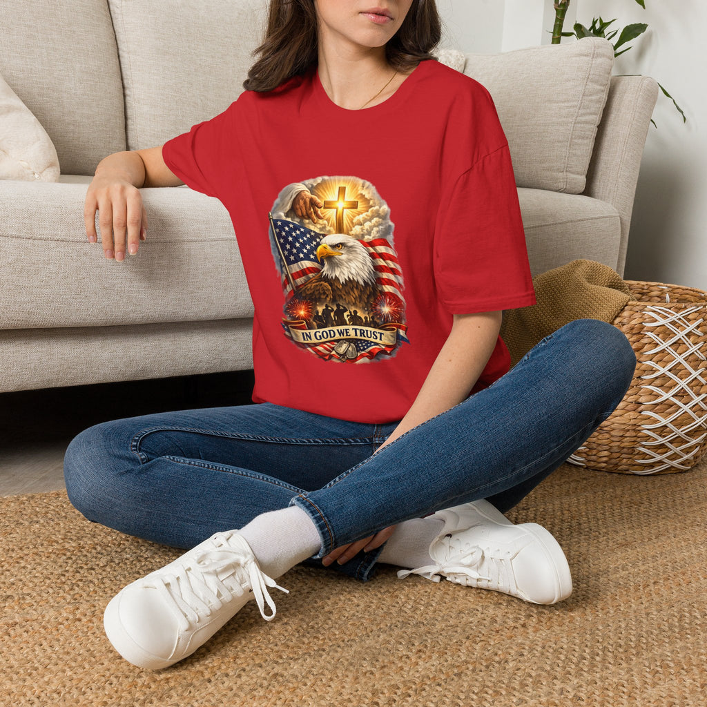 "In God We Trust" Patriotic Eagle & Cross T-Shirt