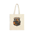 Ghost Riders Canvas Tote Bag — Motorcycle Skull Flame Graphic Cotton Tote