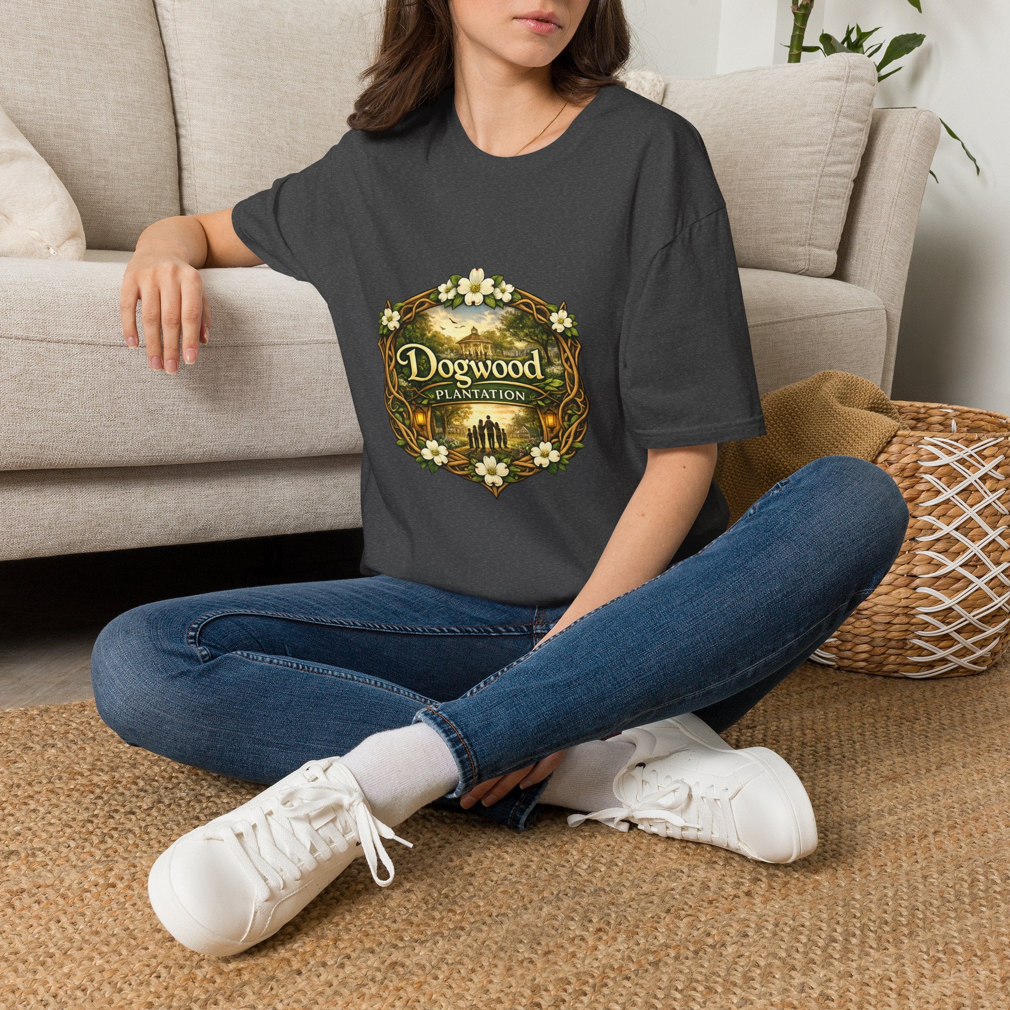 Dogwood Plantation T‑Shirt — Vintage Floral Southern Estate Tee