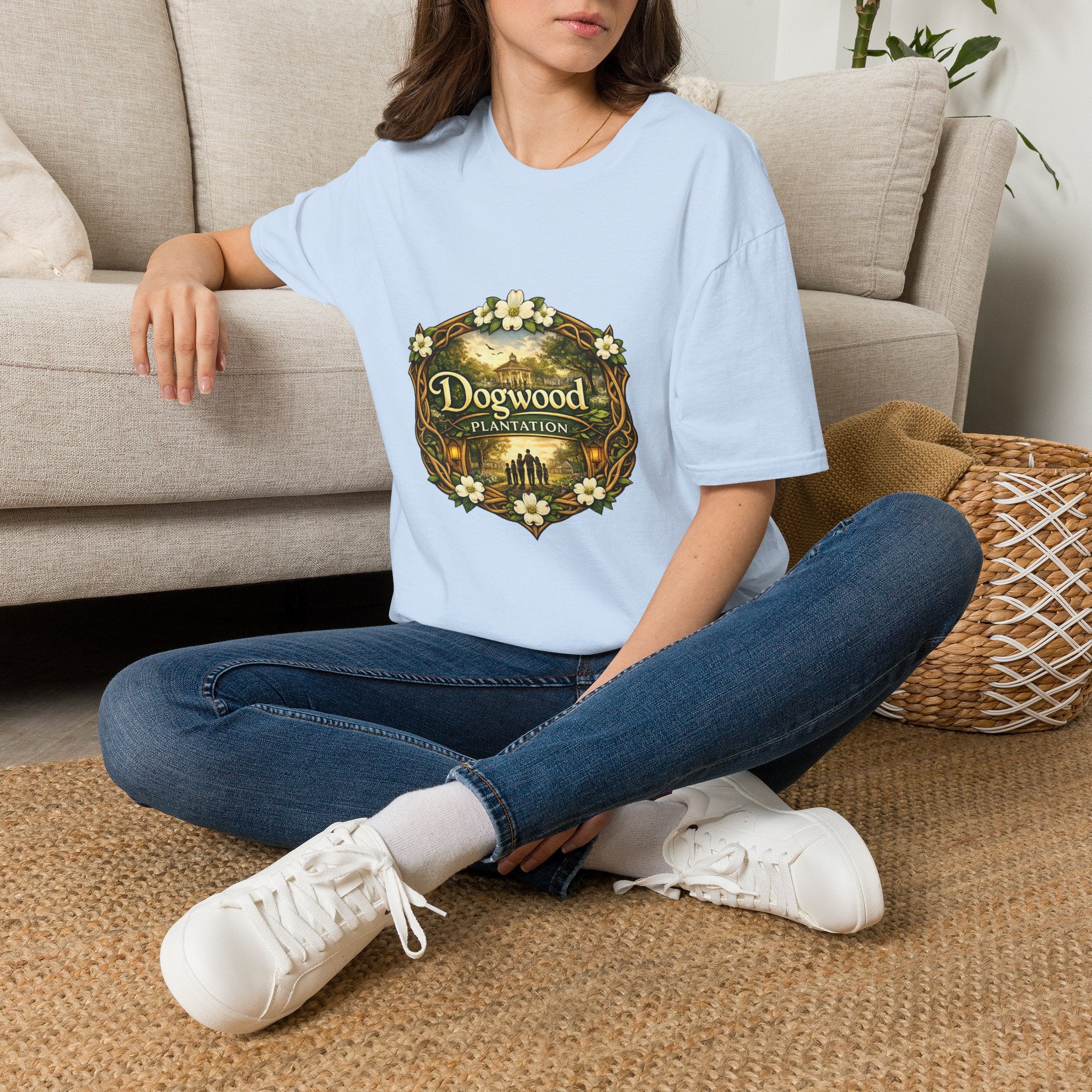 Dogwood Plantation T‑Shirt — Vintage Floral Southern Estate Tee