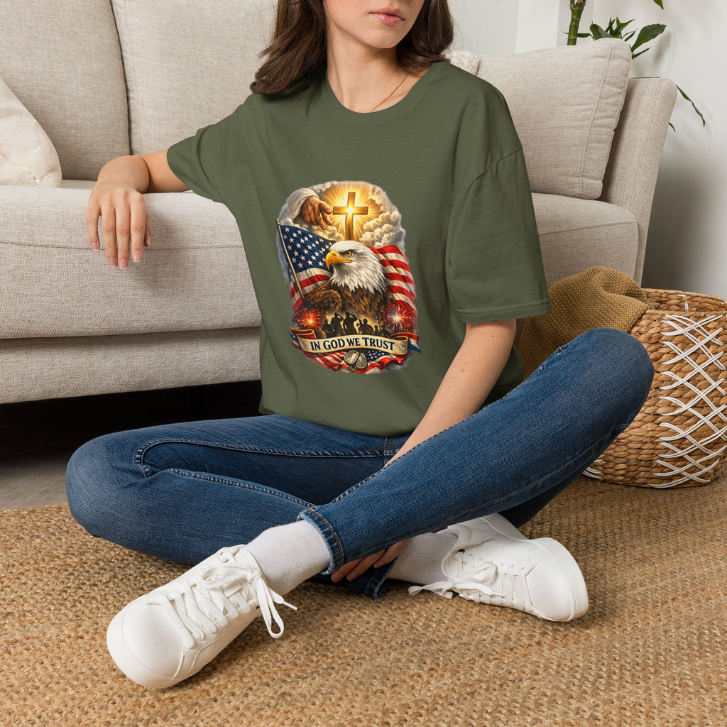 "In God We Trust" Patriotic Eagle & Cross T-Shirt