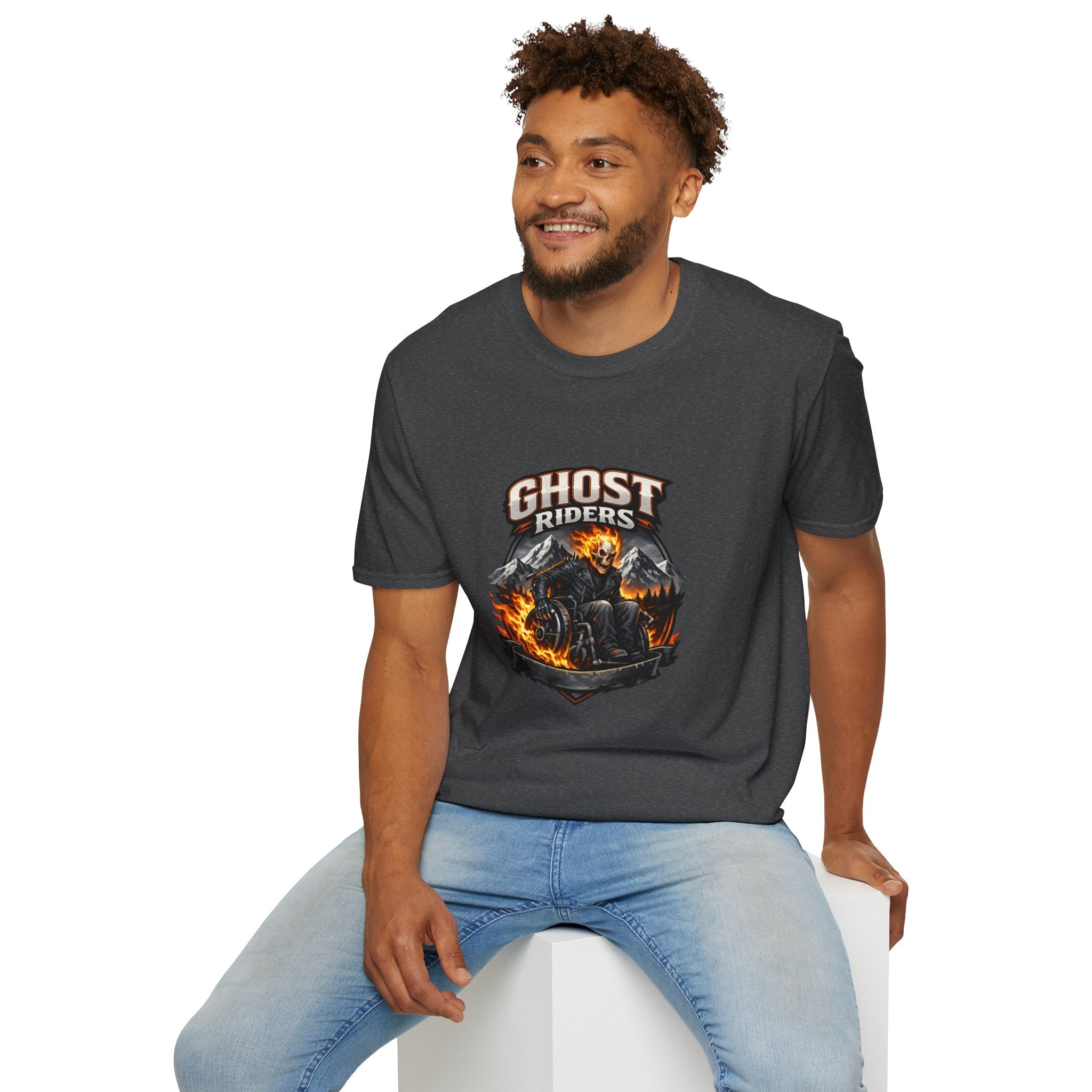 Ghost Riders T-Shirt — Fiery Motorcycle Skull Graphic Tee