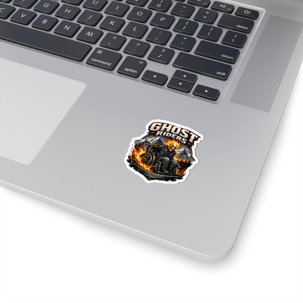 Ghost Riders Flame Skull Sticker — Kiss-Cut Motorcycle Decal