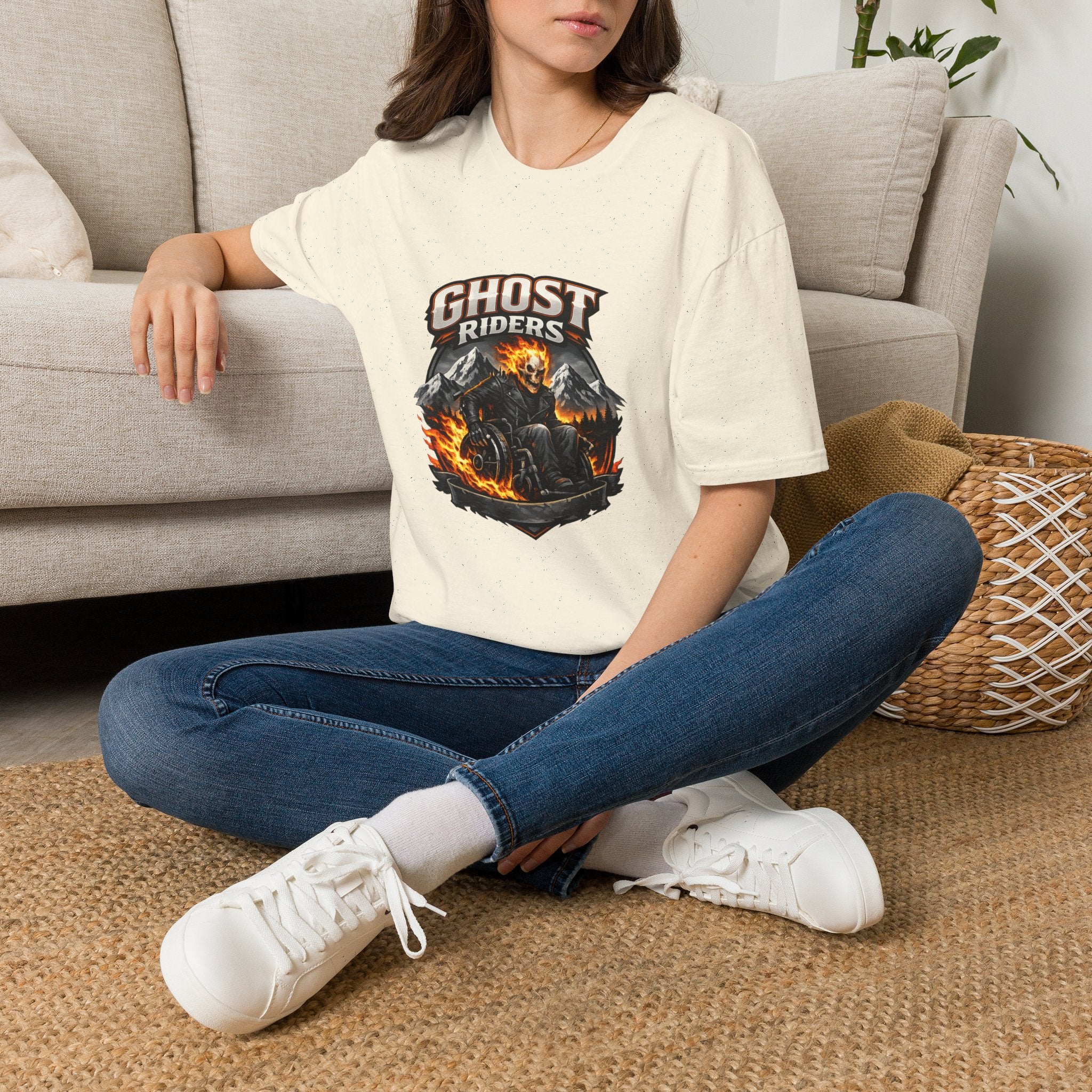 Ghost Riders T-Shirt — Fiery Motorcycle Skull Graphic Tee