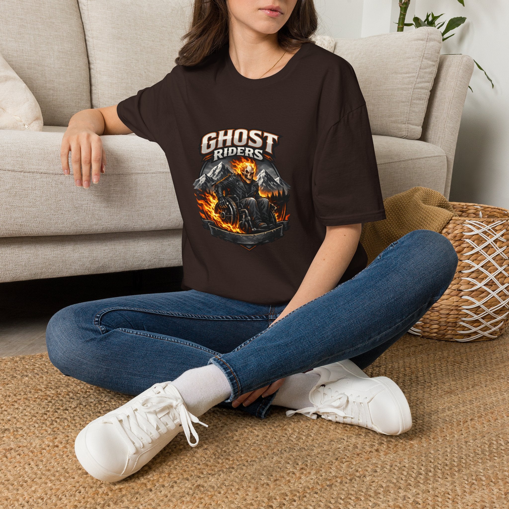 Ghost Riders T-Shirt — Fiery Motorcycle Skull Graphic Tee