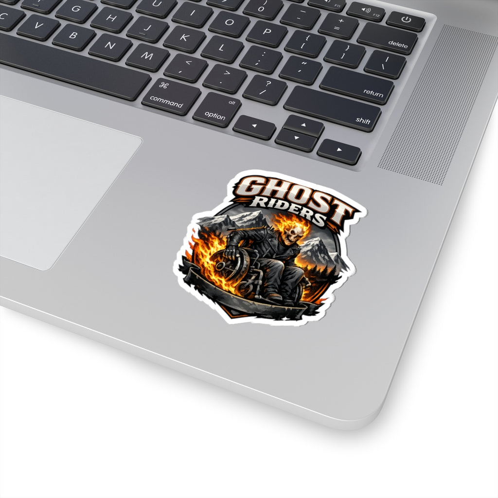Ghost Riders Flame Skull Sticker — Kiss-Cut Motorcycle Decal