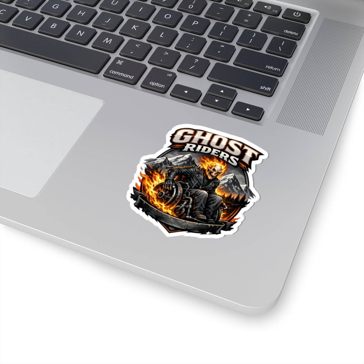 Ghost Riders Flame Skull Sticker — Kiss-Cut Motorcycle Decal