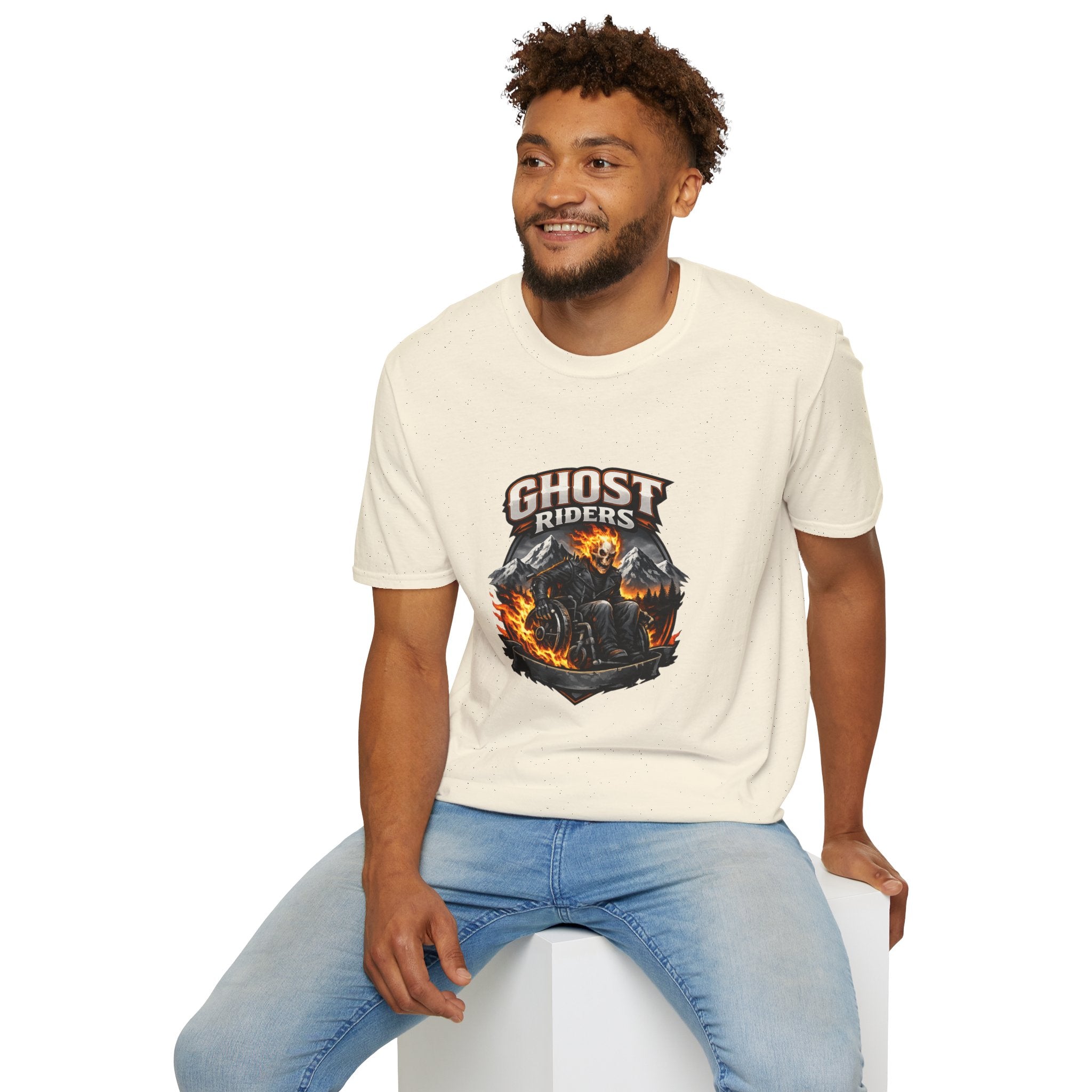Ghost Riders T-Shirt — Fiery Motorcycle Skull Graphic Tee
