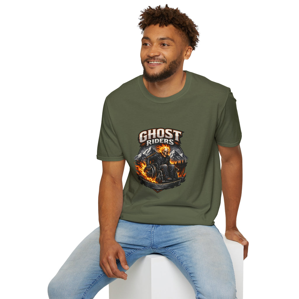 Ghost Riders T-Shirt — Fiery Motorcycle Skull Graphic Tee