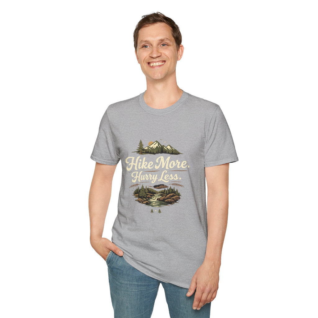 Hike More Hurry Less T-Shirt — Mountain Outdoors Hiking Tee