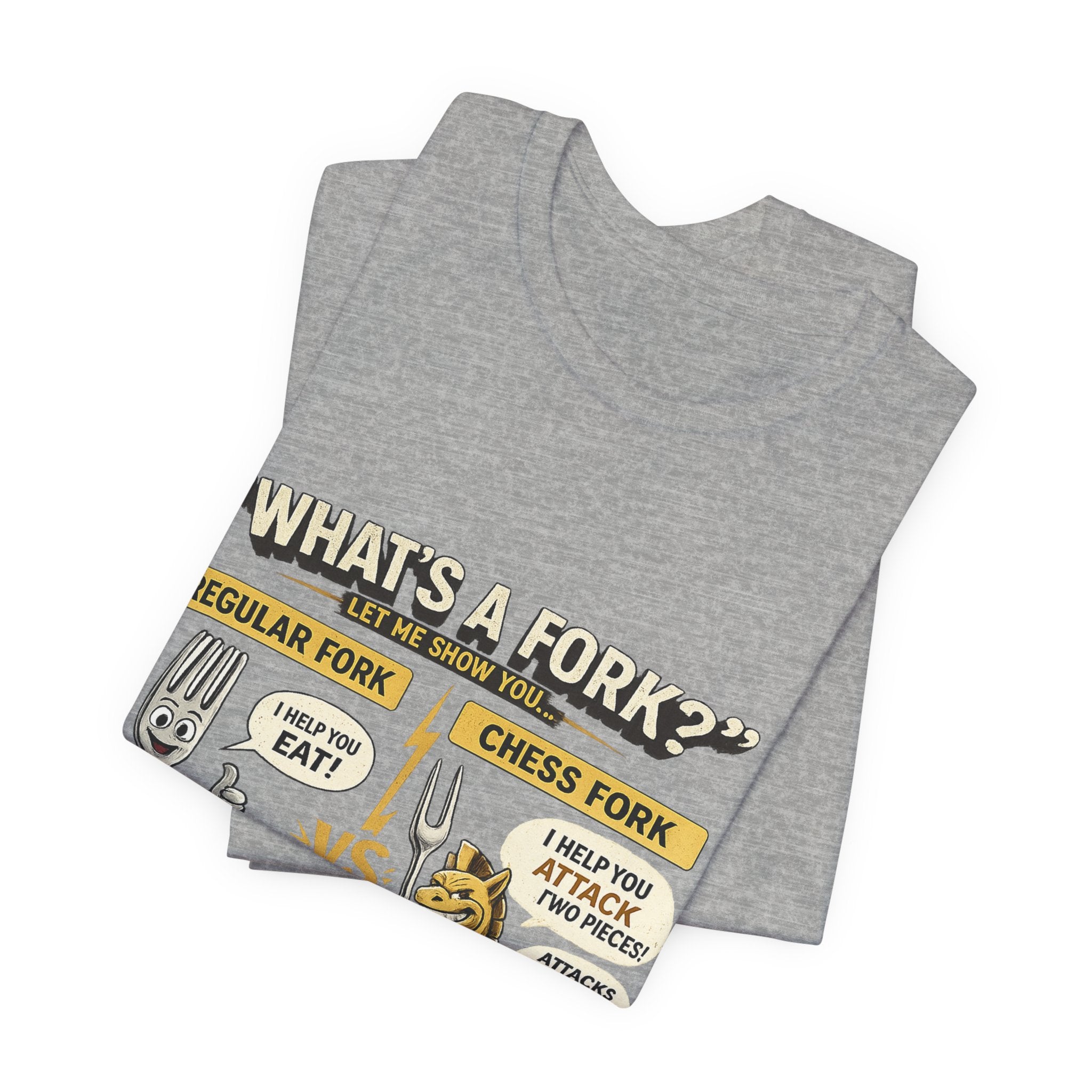 Funny 'What's a Fork?' T‑Shirt — Regular Fork vs Chess Fork Graphic Tee