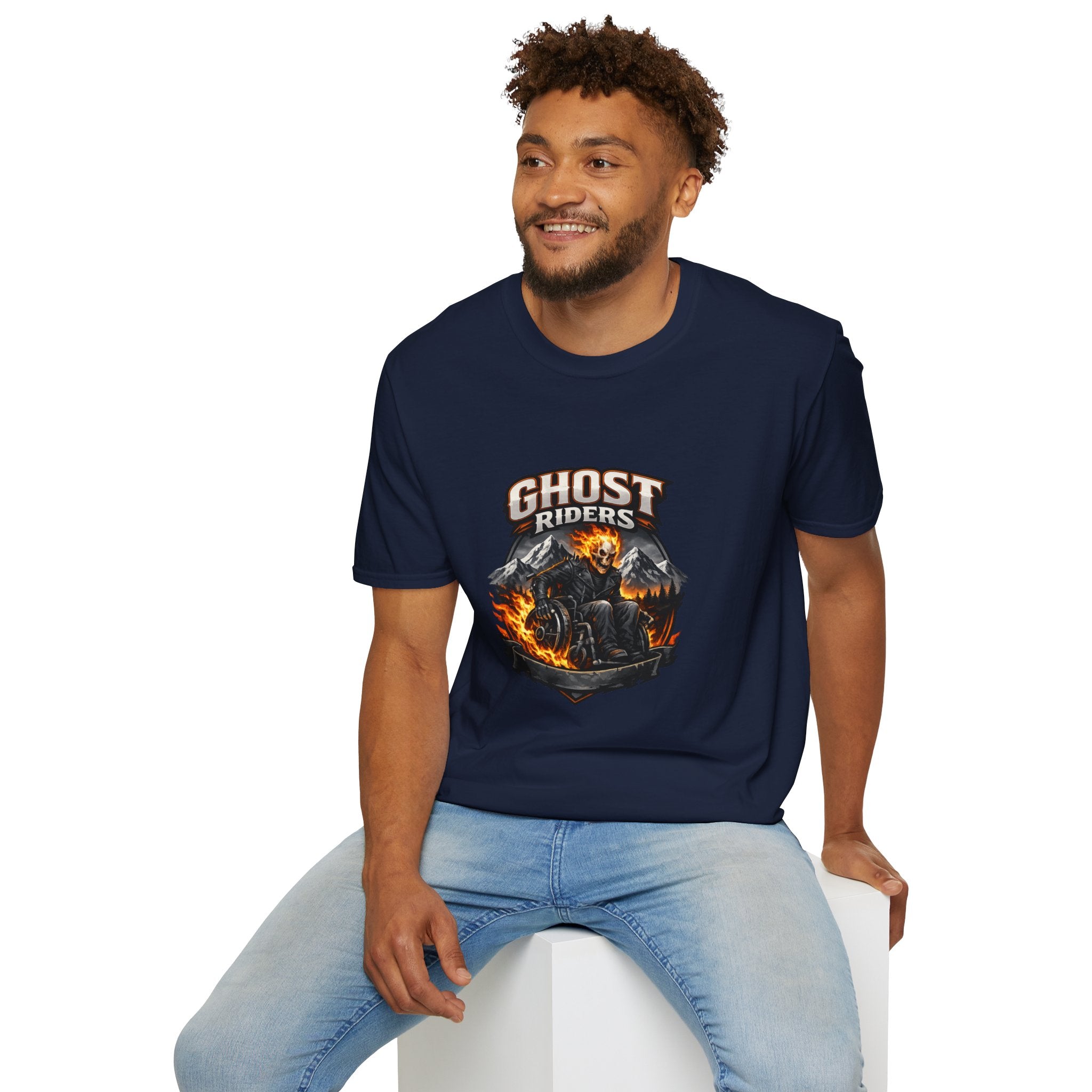 Ghost Riders T-Shirt — Fiery Motorcycle Skull Graphic Tee