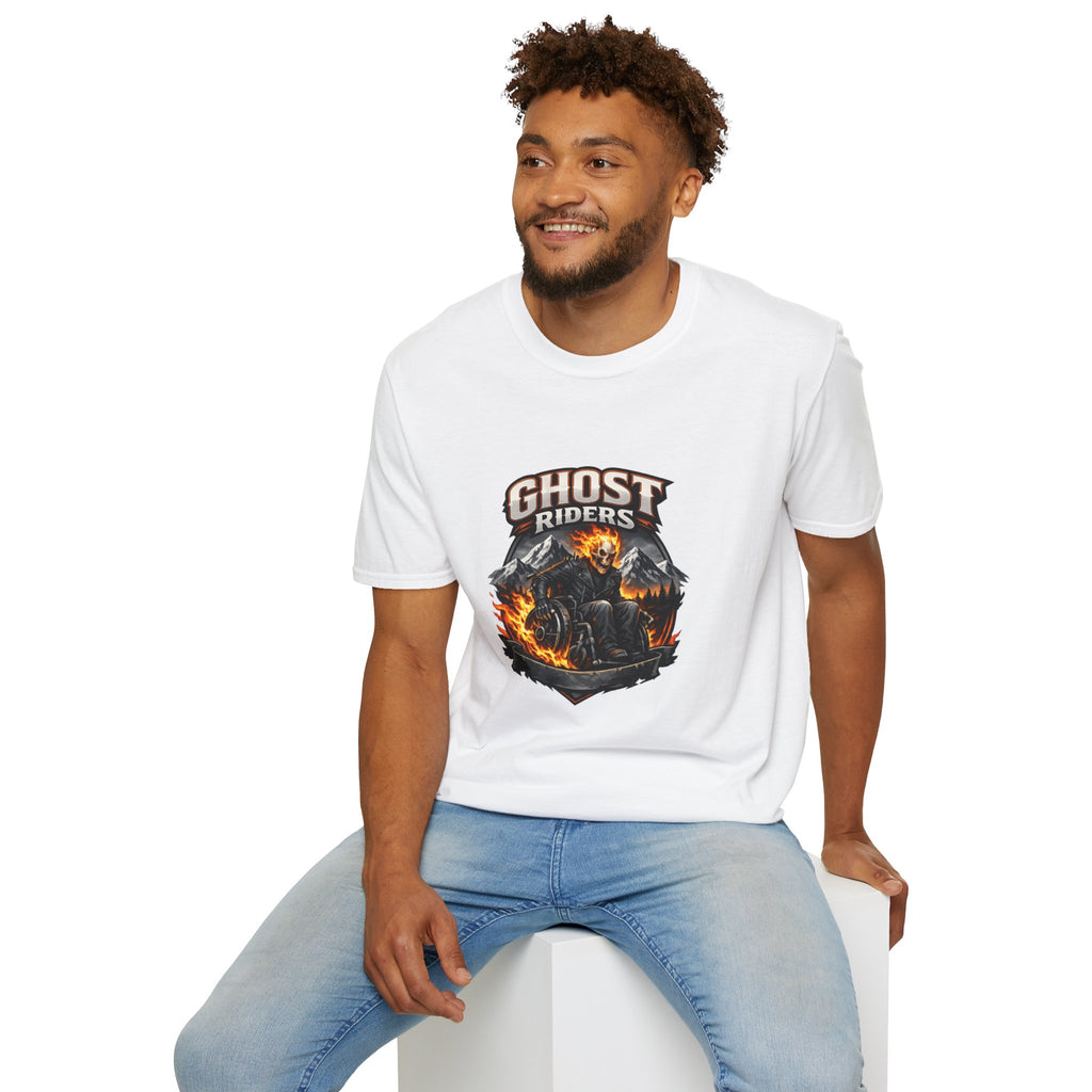 Ghost Riders T-Shirt — Fiery Motorcycle Skull Graphic Tee