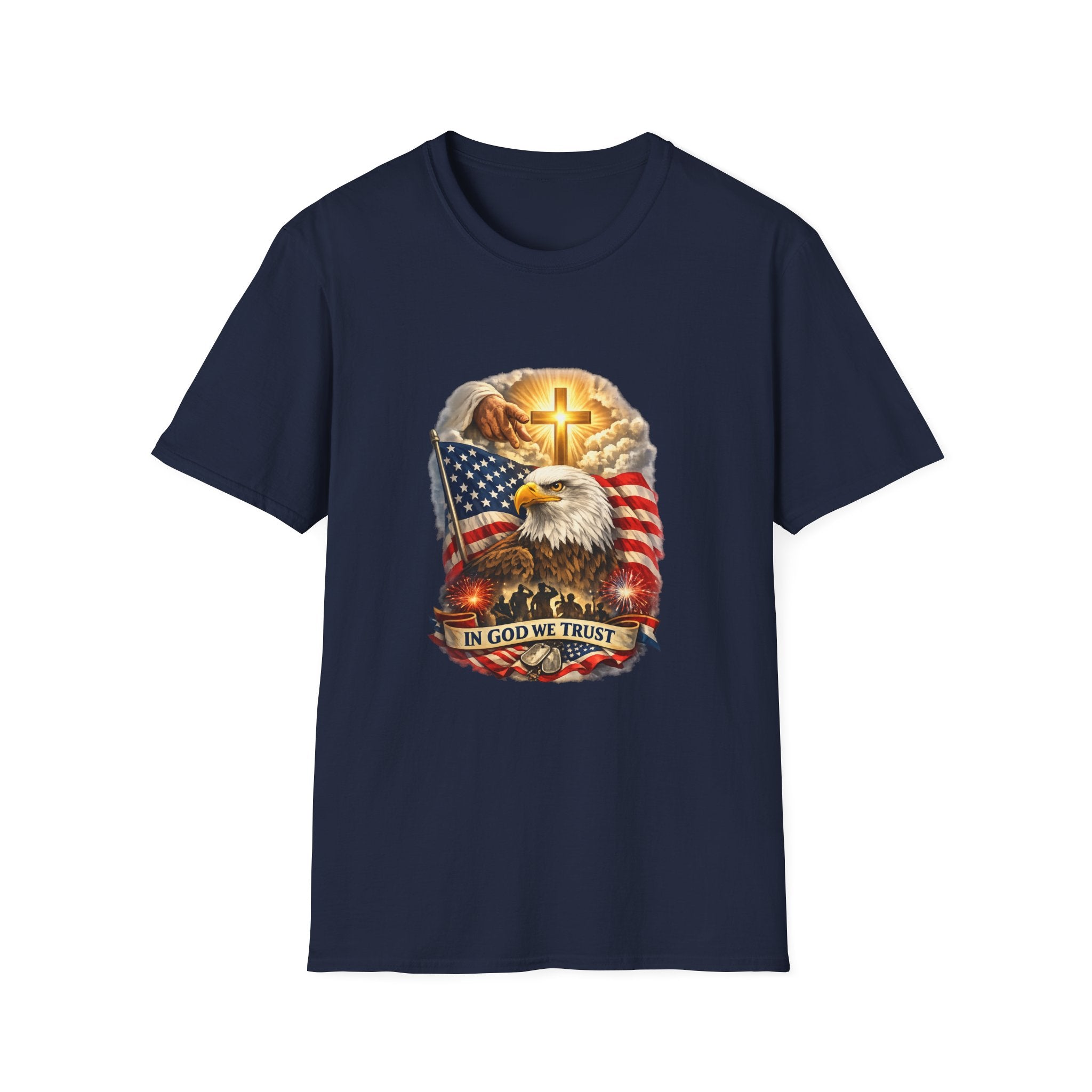 "In God We Trust" Patriotic Eagle & Cross T-Shirt