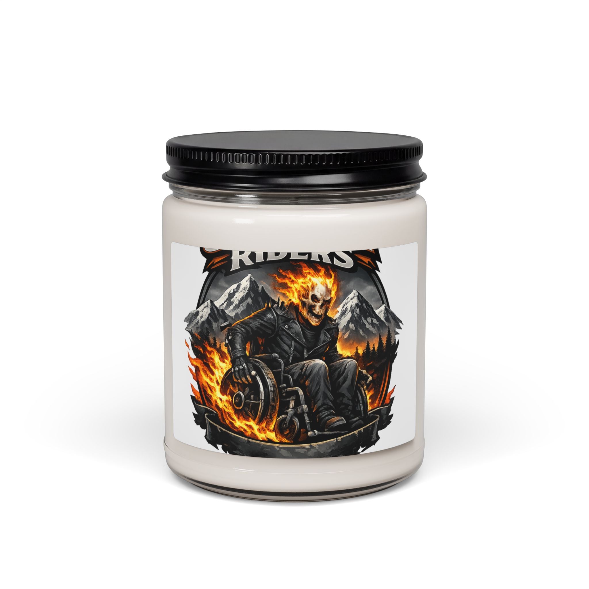 Flaming Wheel Scented Soy Candle — 9oz Ghost Rider Motorcycle Design