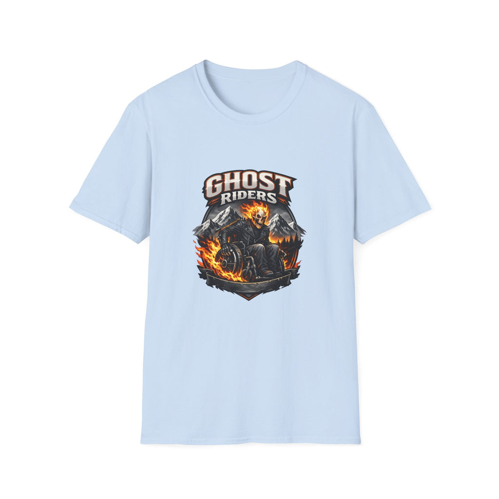 Ghost Riders T-Shirt — Fiery Motorcycle Skull Graphic Tee