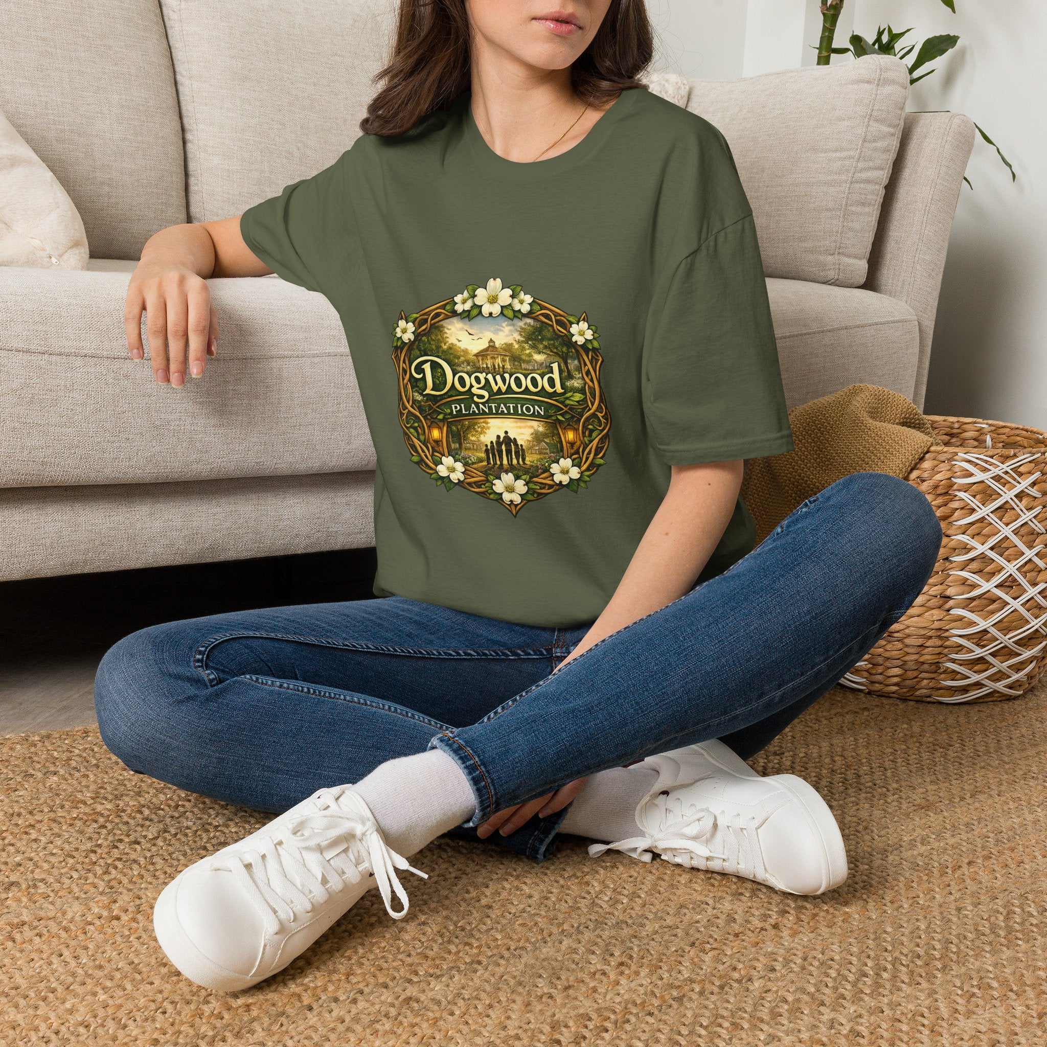 Dogwood Plantation T‑Shirt — Vintage Floral Southern Estate Tee