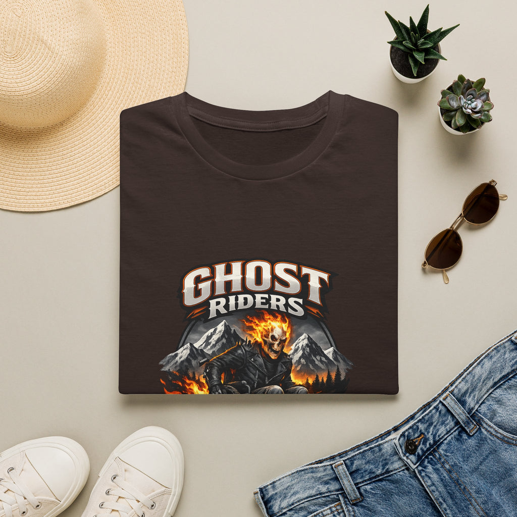 Ghost Riders T-Shirt — Fiery Motorcycle Skull Graphic Tee
