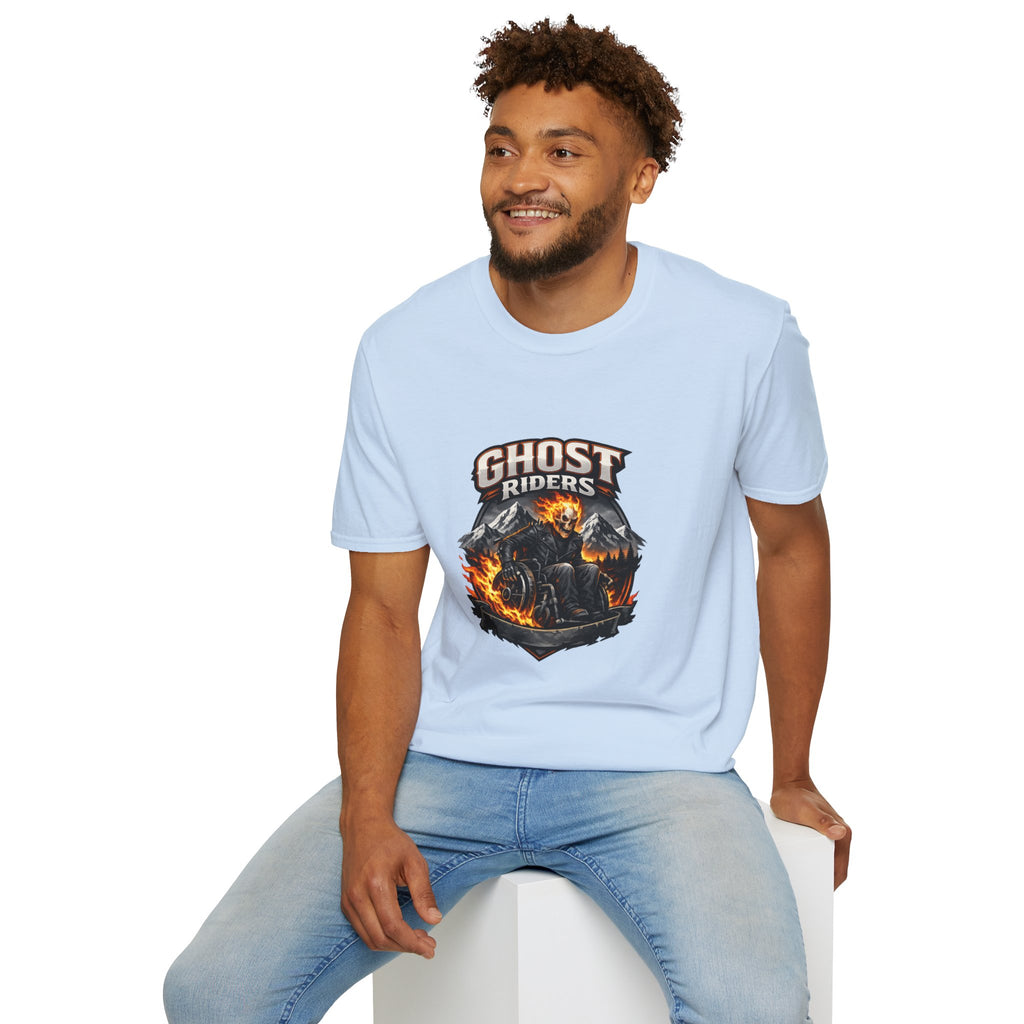 Ghost Riders T-Shirt — Fiery Motorcycle Skull Graphic Tee