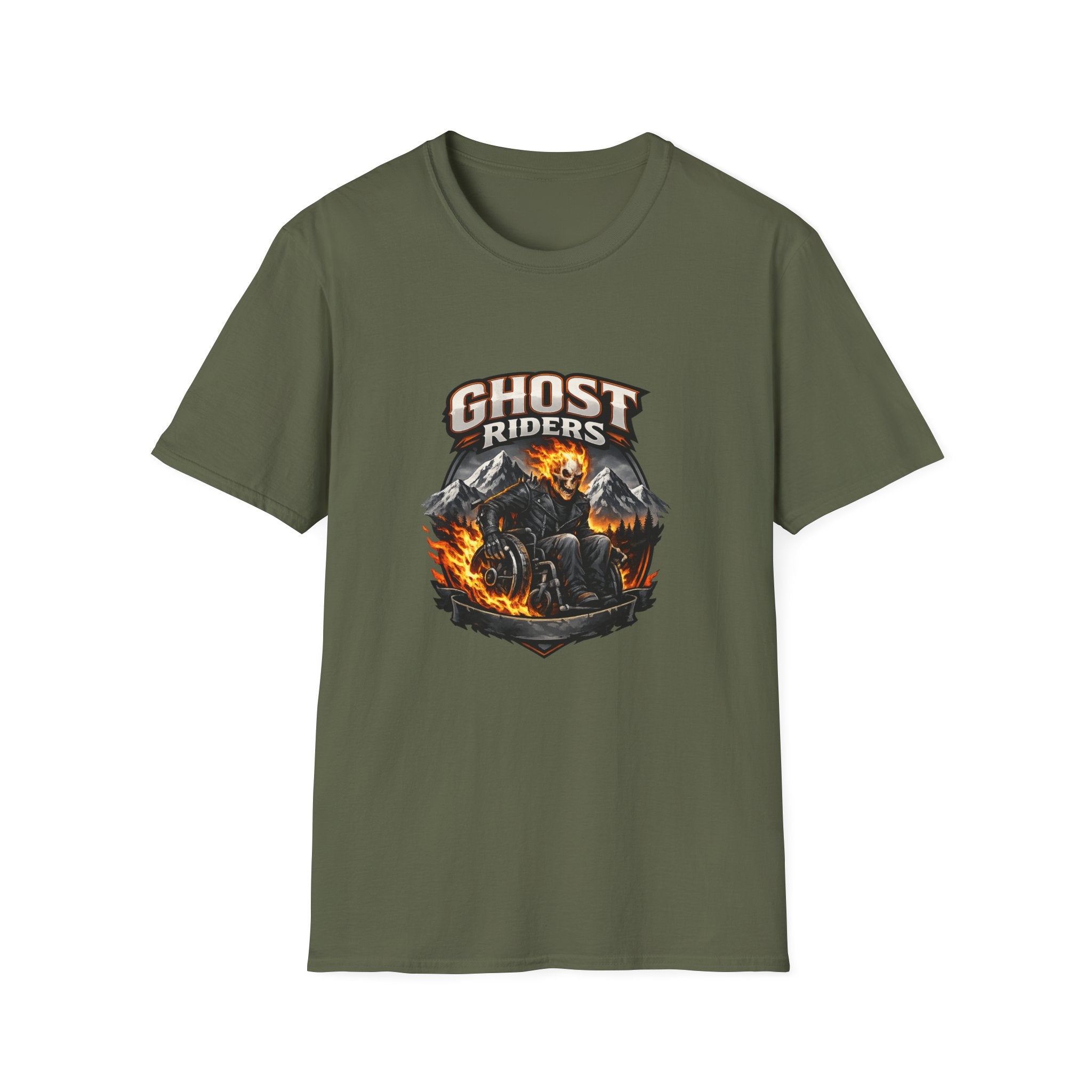 Ghost Riders T-Shirt — Fiery Motorcycle Skull Graphic Tee