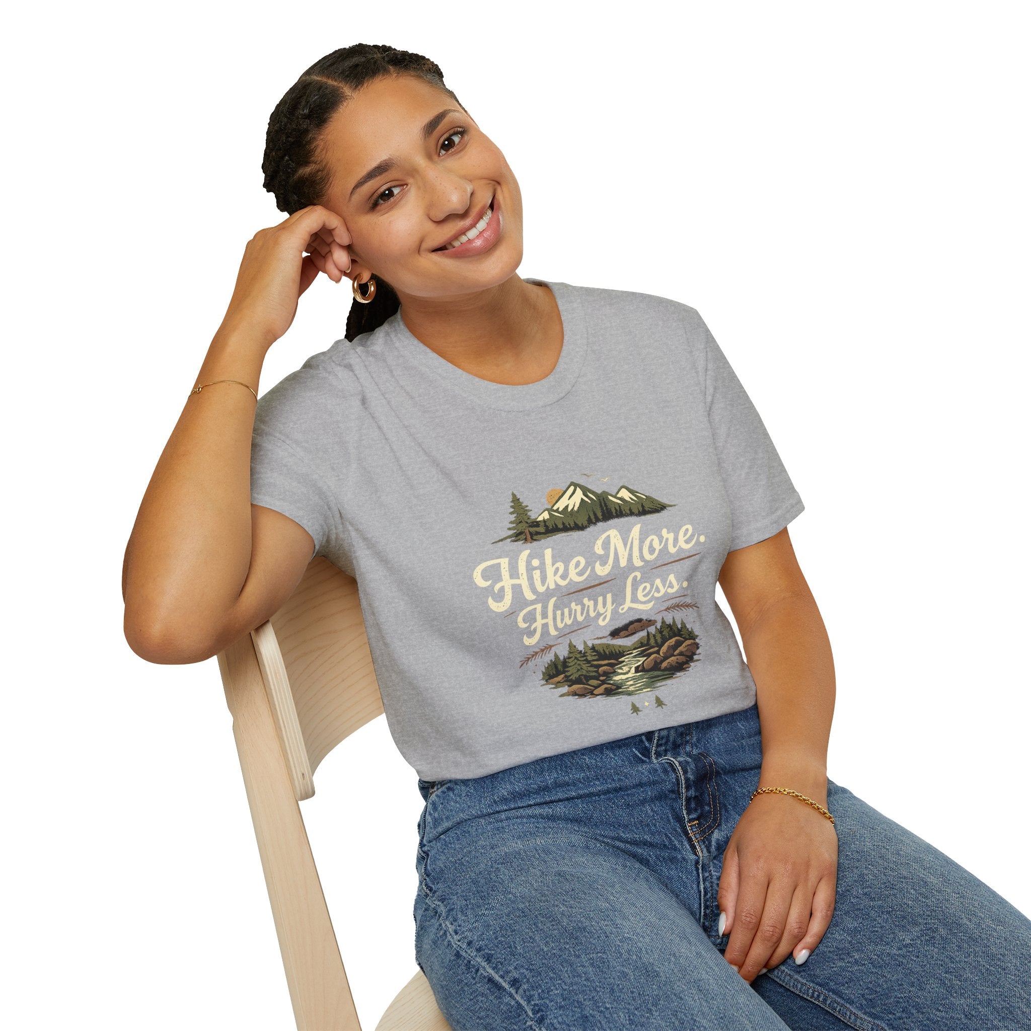 Hike More Hurry Less T-Shirt — Mountain Outdoors Hiking Tee