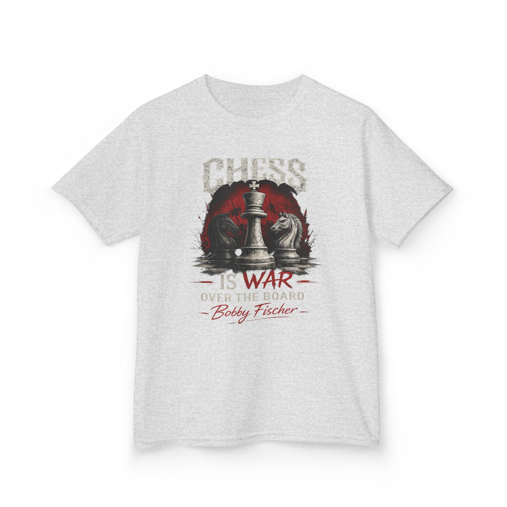 Kids Chess T‑Shirt — “Chess Is War Over the Board” Bobby Fischer Graphic Tee