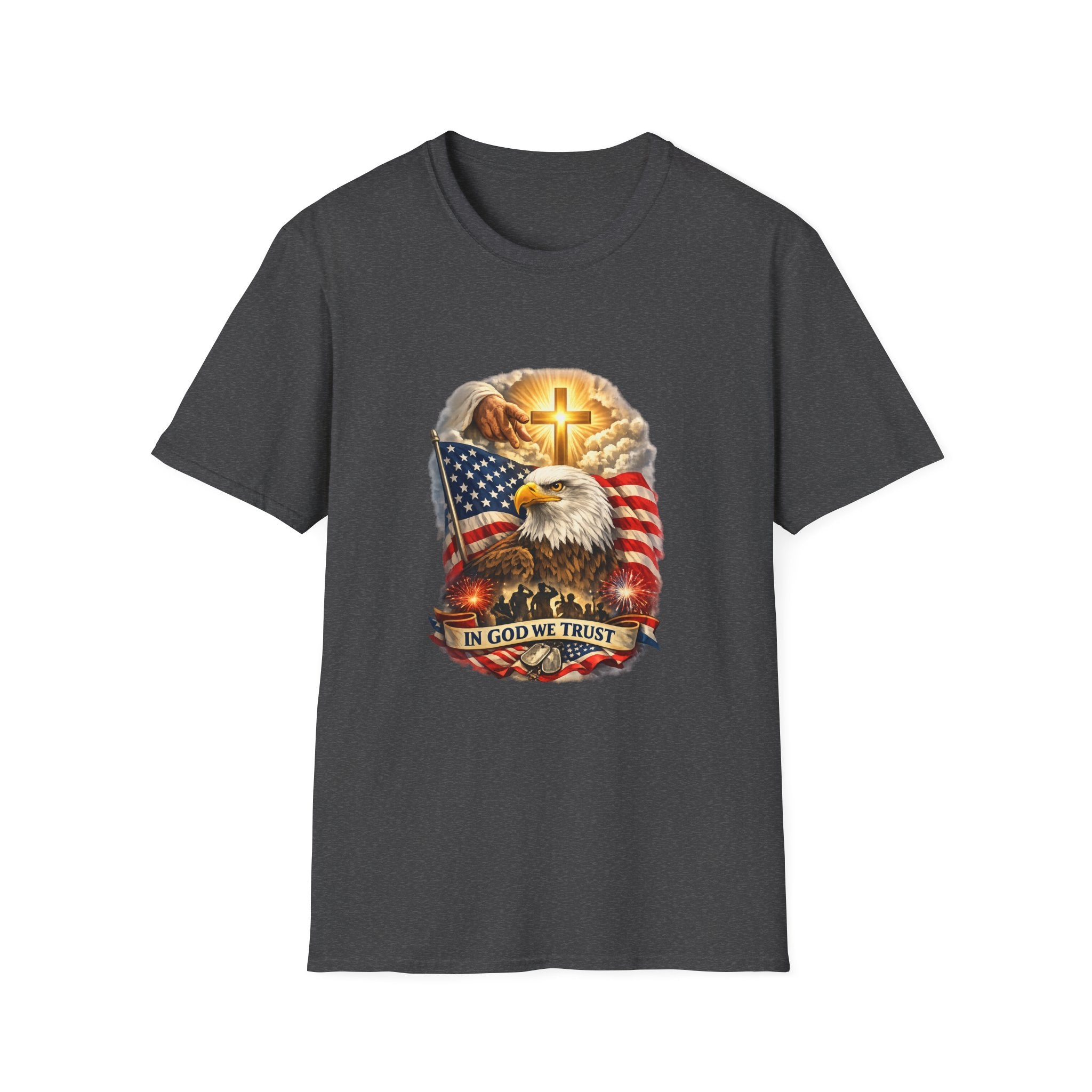 "In God We Trust" Patriotic Eagle & Cross T-Shirt