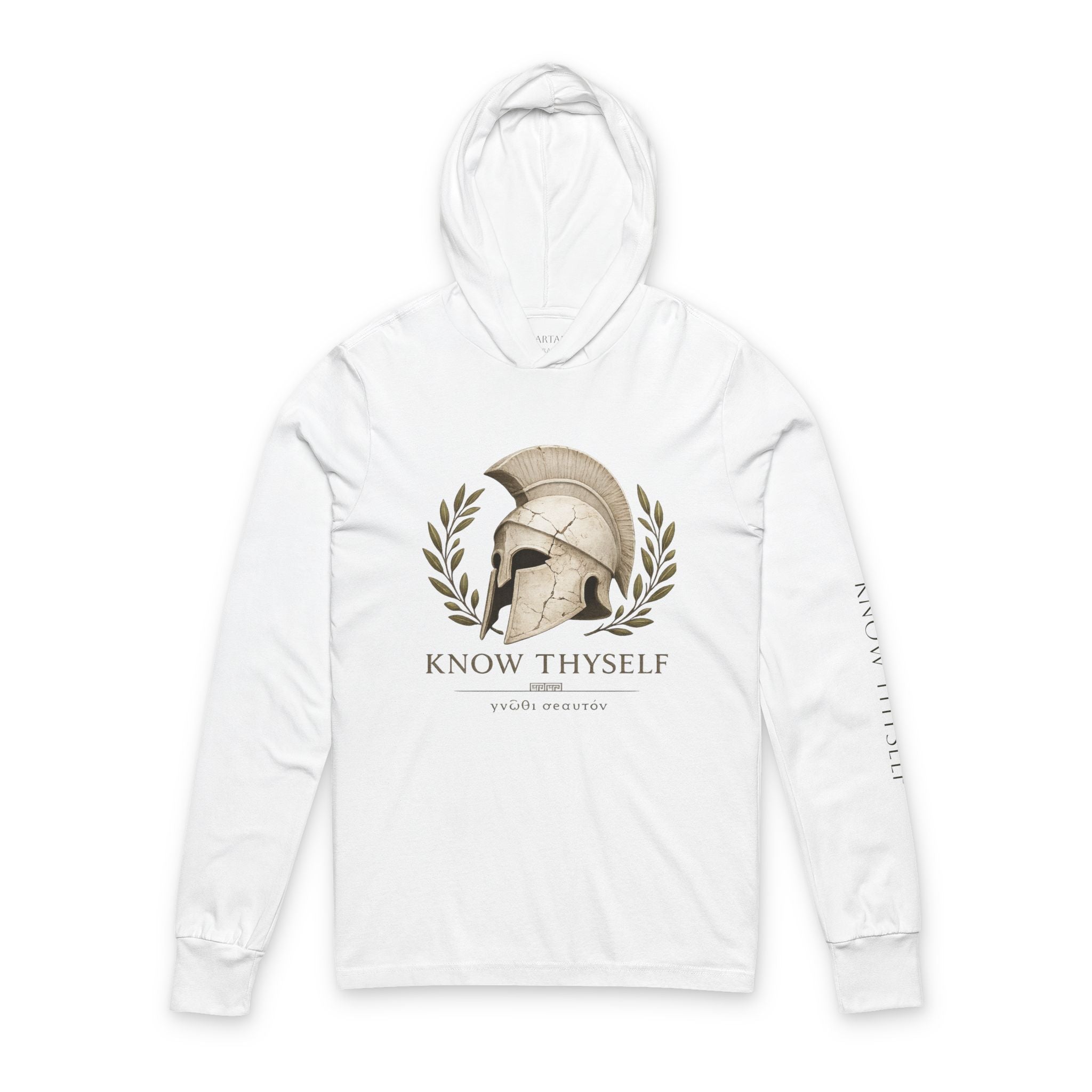 Know Thyself Spartan Helmet Hooded Long Sleeve Tee