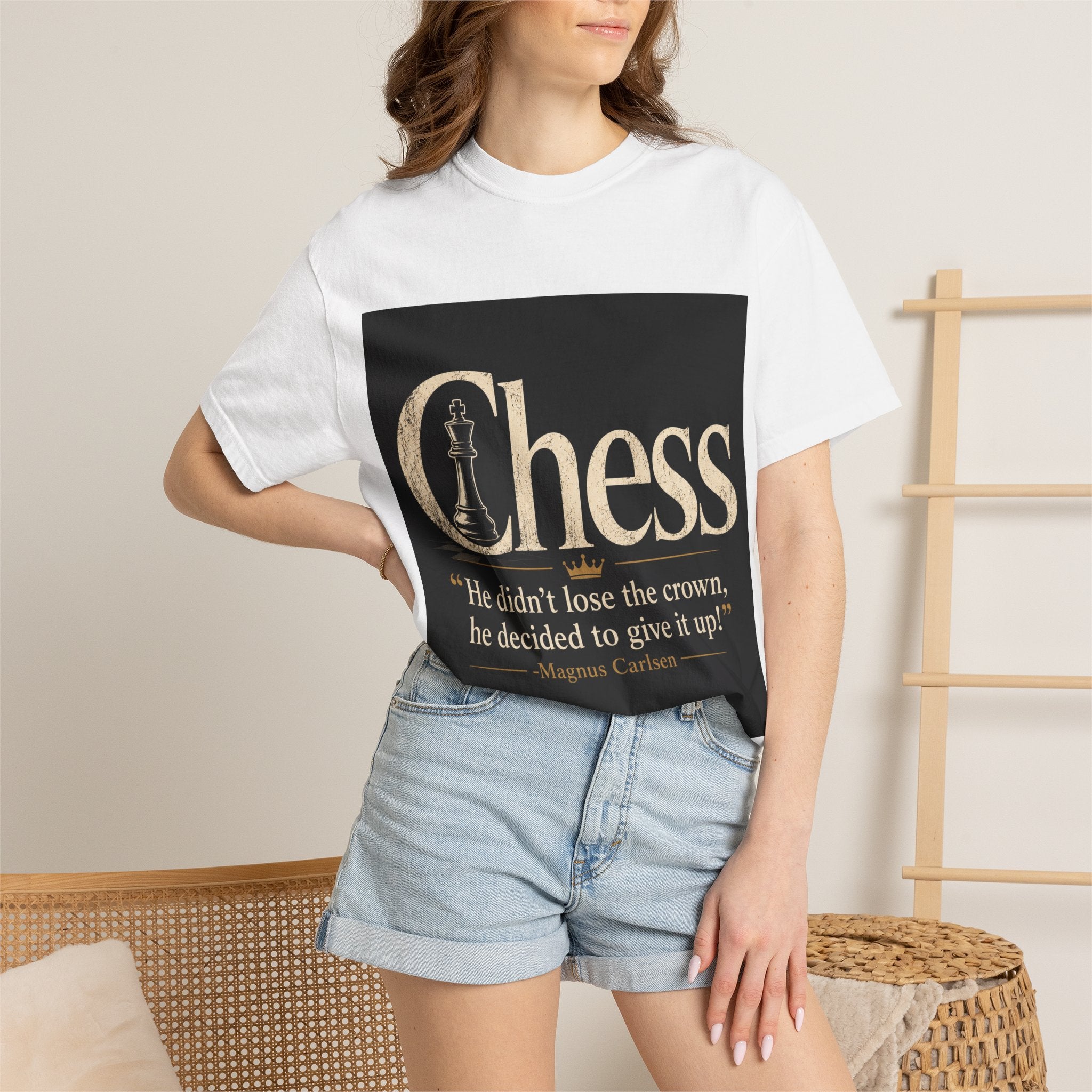 Chess Quote T-Shirt — “He didn't lose the crown, he decided to give it up” Magnus Carlsen