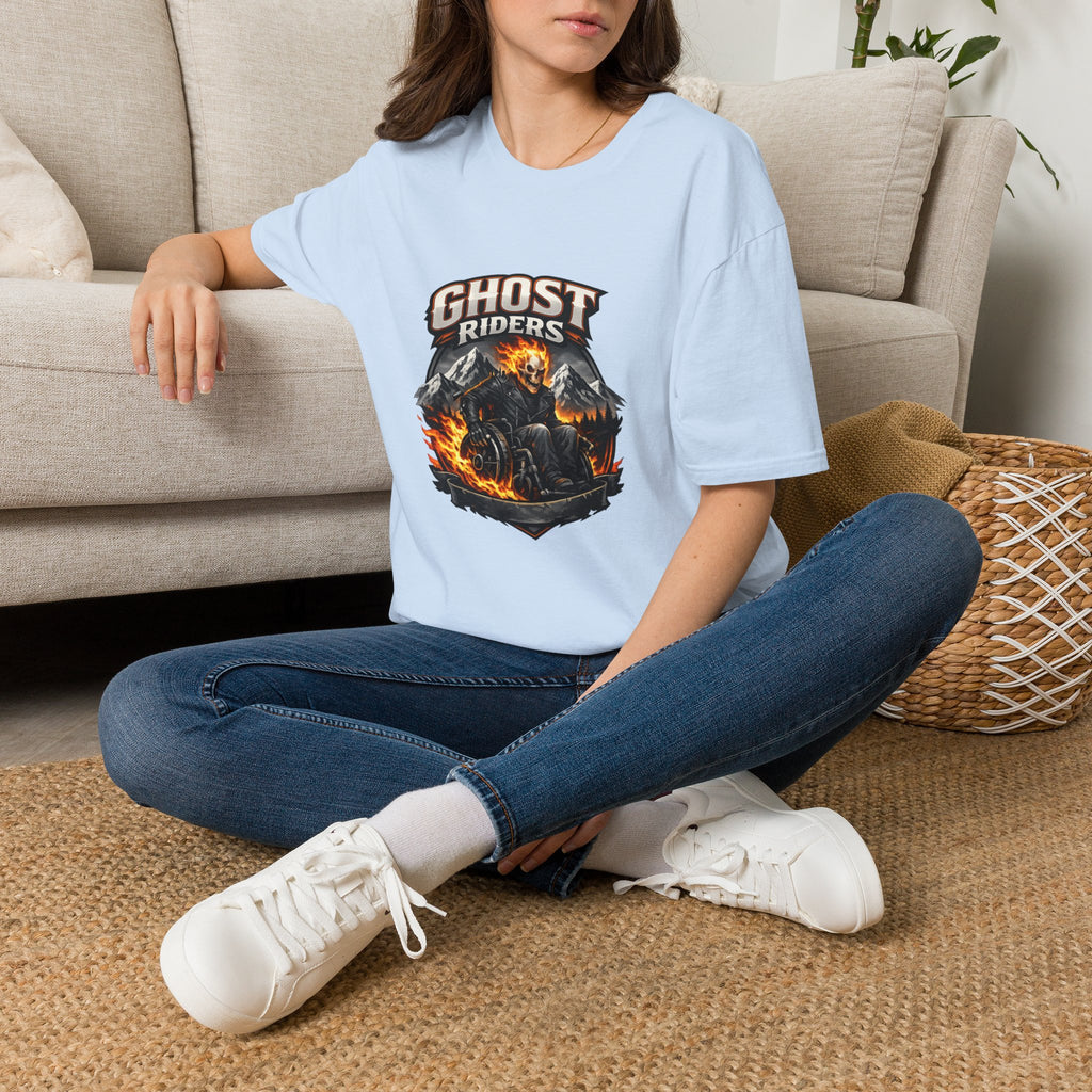 Ghost Riders T-Shirt — Fiery Motorcycle Skull Graphic Tee