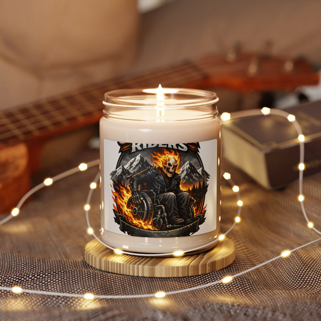 Flaming Wheel Scented Soy Candle — 9oz Ghost Rider Motorcycle Design