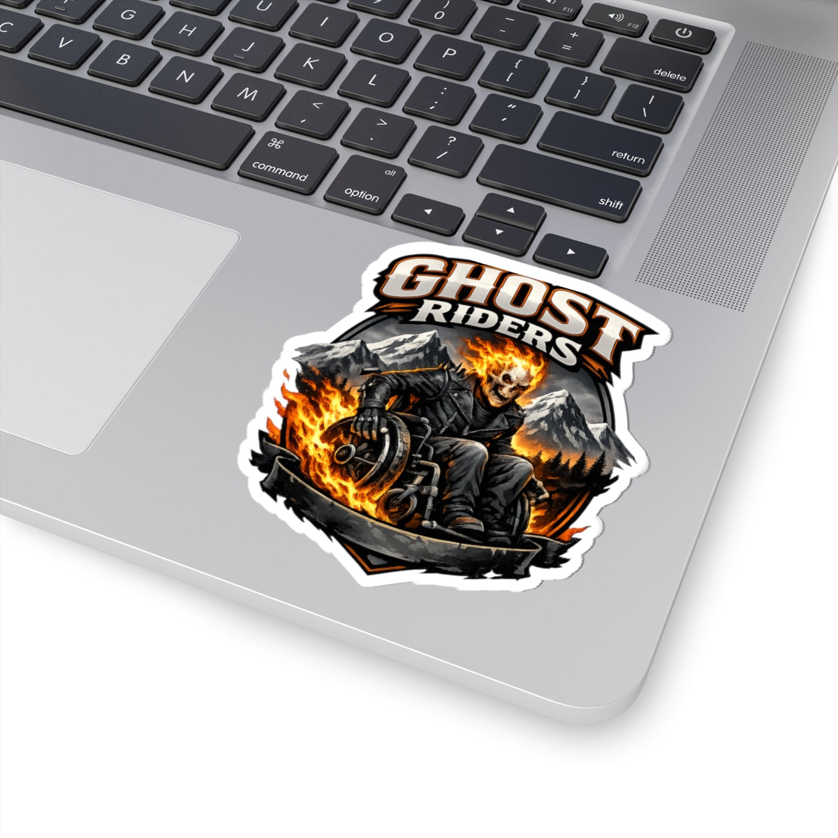 Ghost Riders Flame Skull Sticker — Kiss-Cut Motorcycle Decal