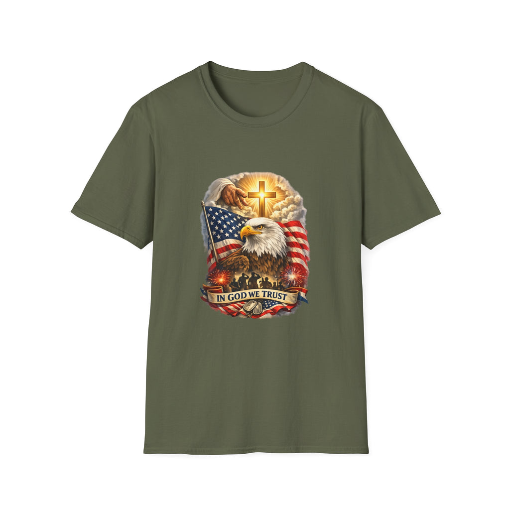 "In God We Trust" Patriotic Eagle & Cross T-Shirt