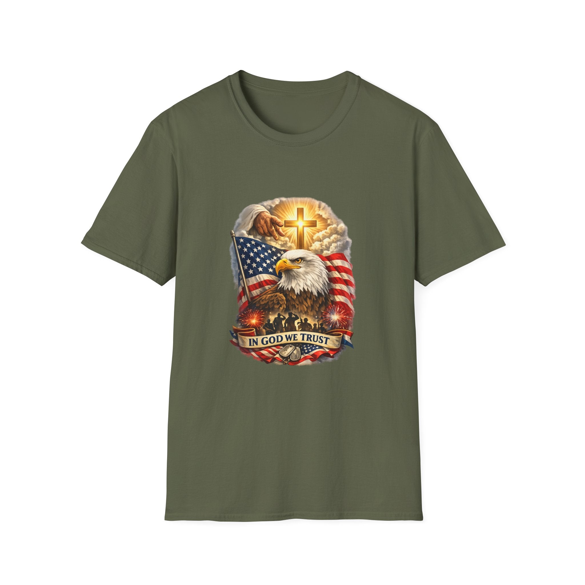 "In God We Trust" Patriotic Eagle & Cross T-Shirt