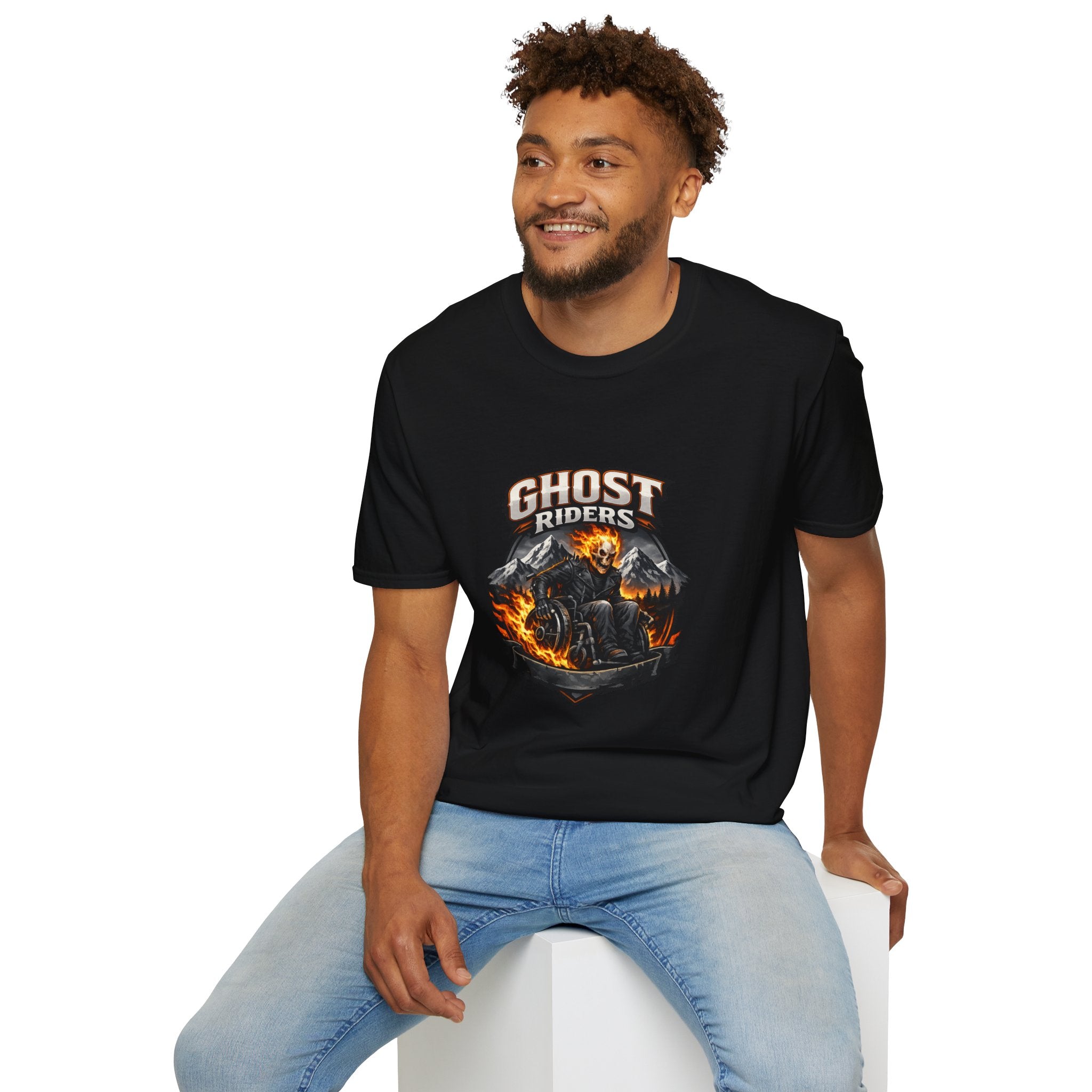 Ghost Riders T-Shirt — Fiery Motorcycle Skull Graphic Tee