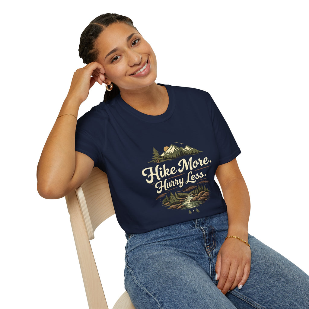 Hike More Hurry Less T-Shirt — Mountain Outdoors Hiking Tee