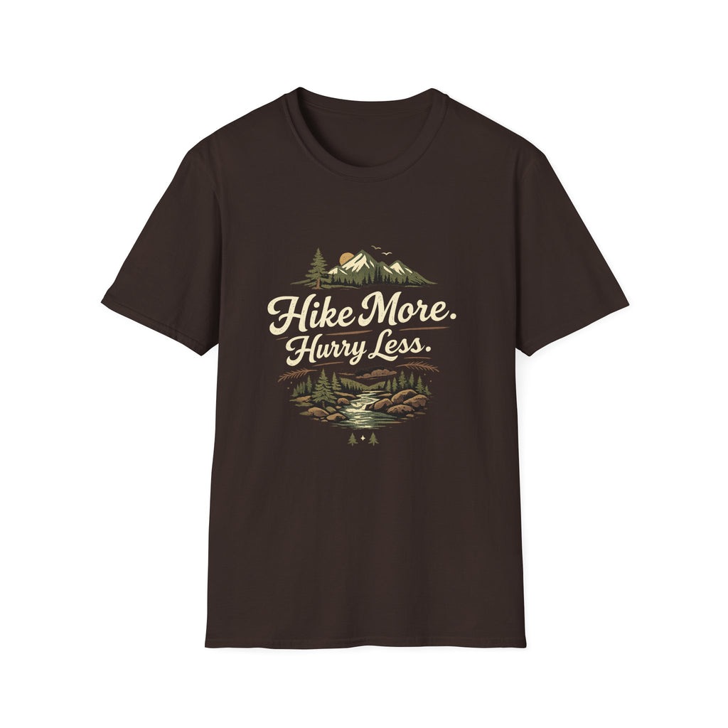 Hike More Hurry Less T-Shirt — Mountain Outdoors Hiking Tee