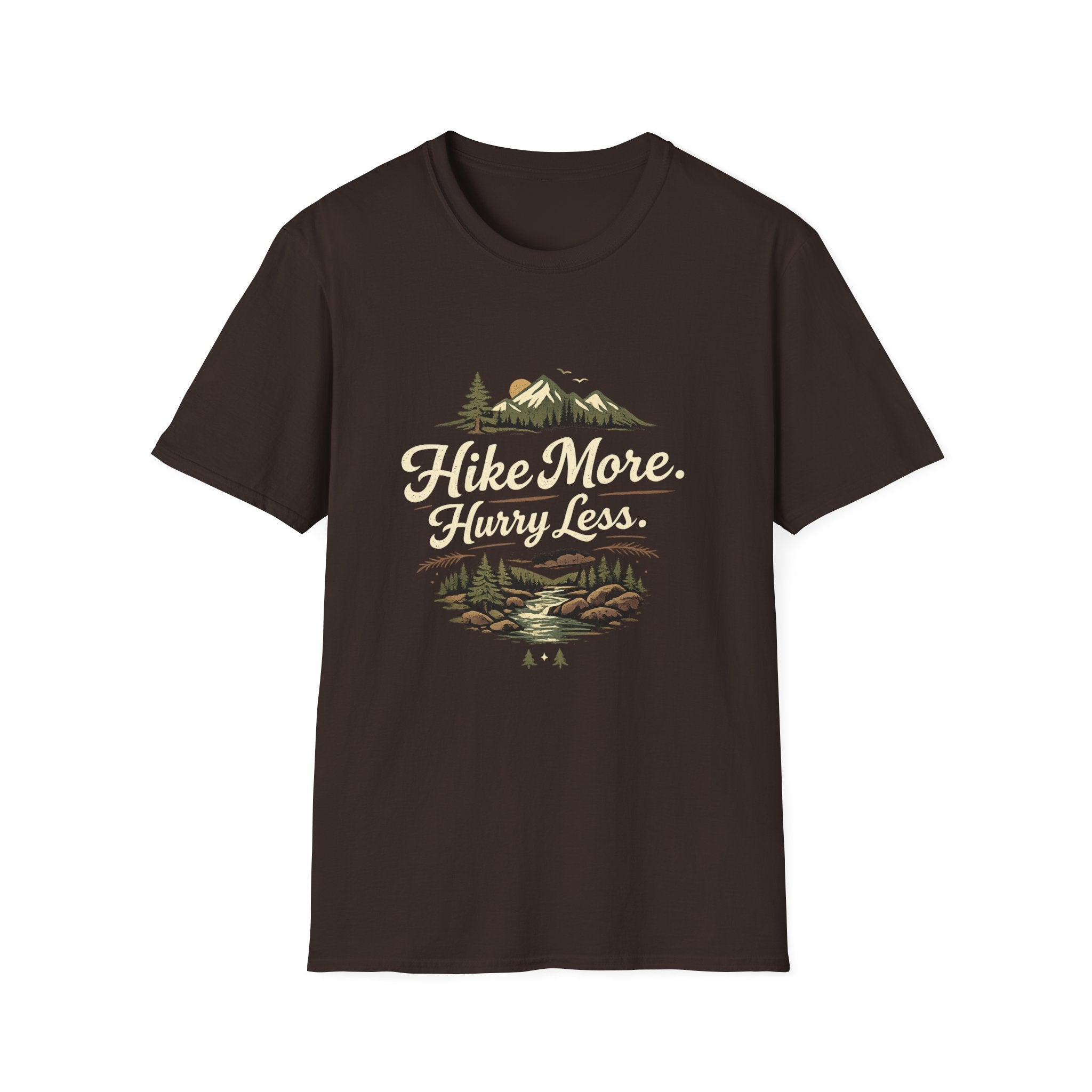 Hike More Hurry Less T-Shirt — Mountain Outdoors Hiking Tee