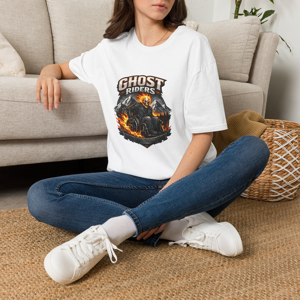 Ghost Riders T-Shirt — Fiery Motorcycle Skull Graphic Tee