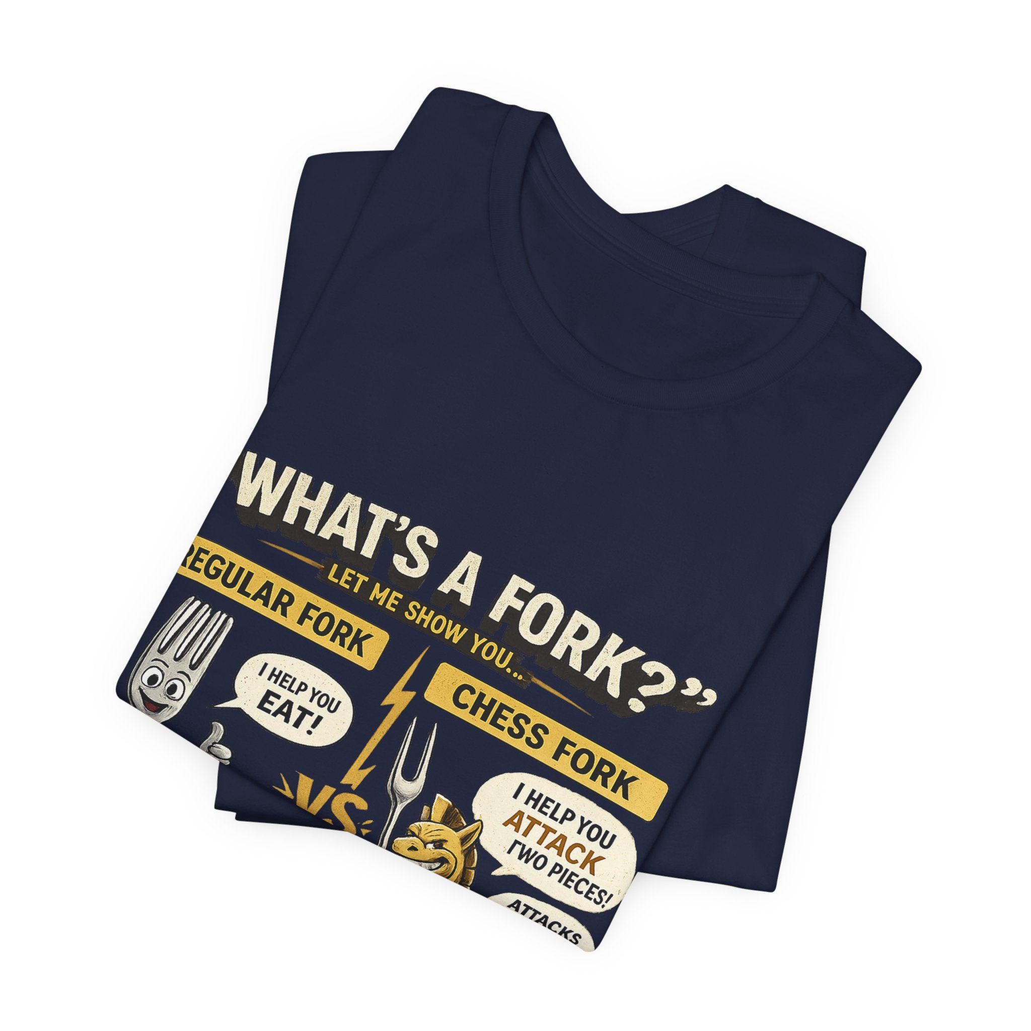 Funny 'What's a Fork?' T‑Shirt — Regular Fork vs Chess Fork Graphic Tee