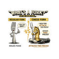 Chess Fork vs Regular Fork Sticker — Funny Chess Pun Kiss-Cut Sticker, "What's a Fork?" Design for Players & Gifts