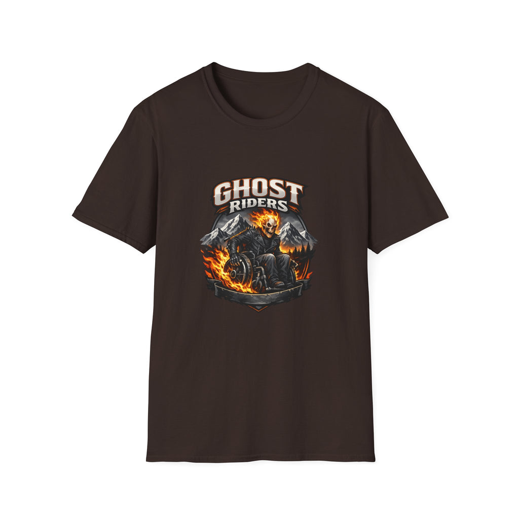 Ghost Riders T-Shirt — Fiery Motorcycle Skull Graphic Tee