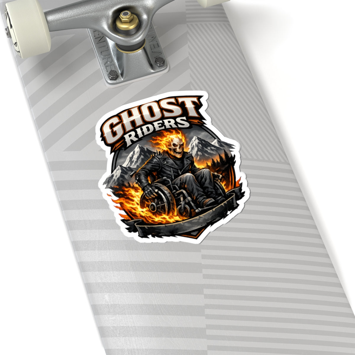 Ghost Riders Flame Skull Sticker — Kiss-Cut Motorcycle Decal